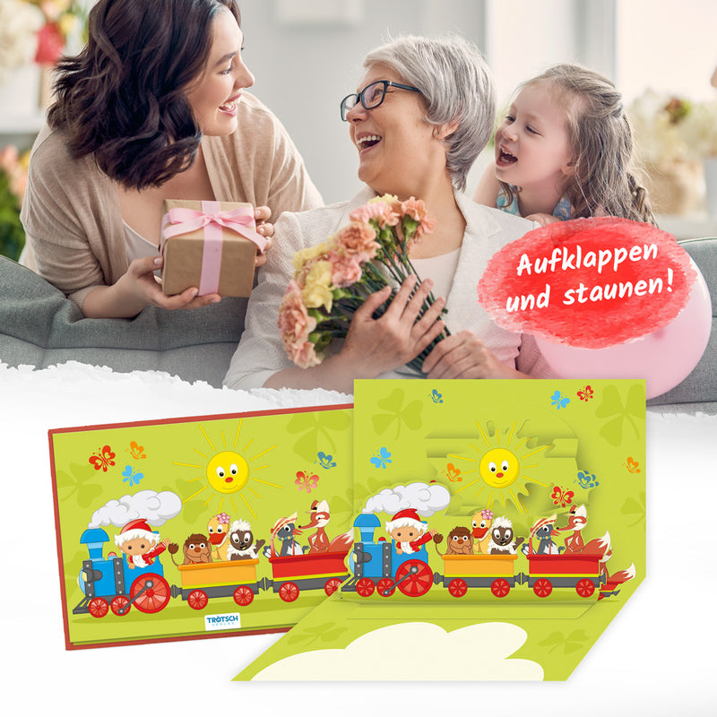 Popup-Karte-Sandmann-Freunde