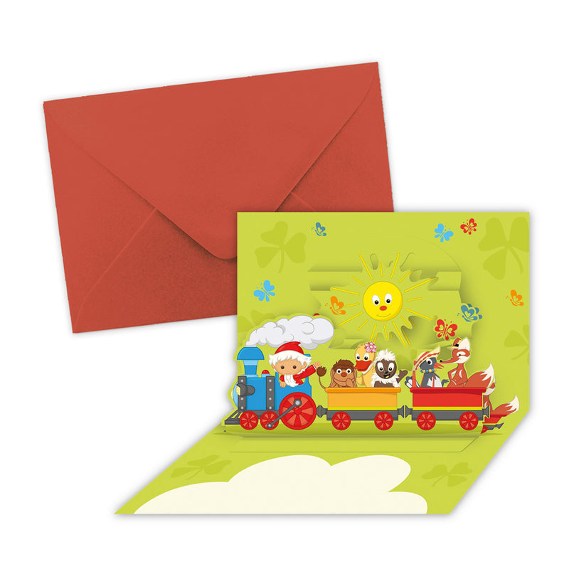 Popup-Karte-Sandmann-Freunde