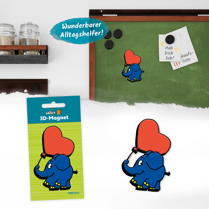 3-D-Magnet-Elefant-Herzballon