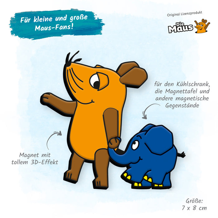 3-D-Magnet-Maus-und-Elefant