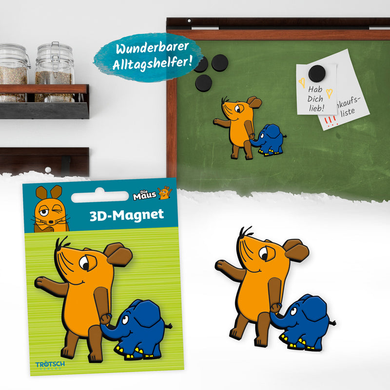 3-D-Magnet-Maus-und-Elefant