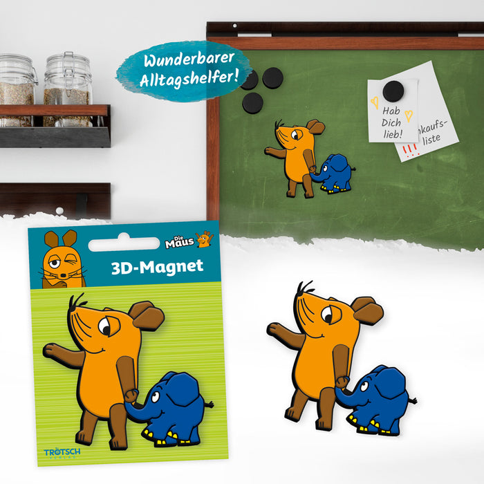 3-D-Magnet-Maus-und-Elefant