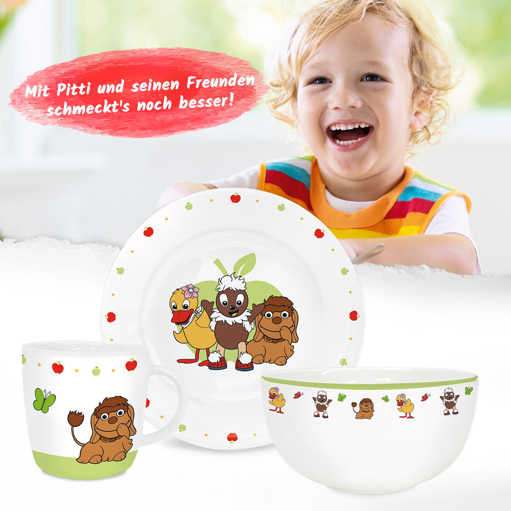 3tlg-Geschirrset-Pittiplatsch