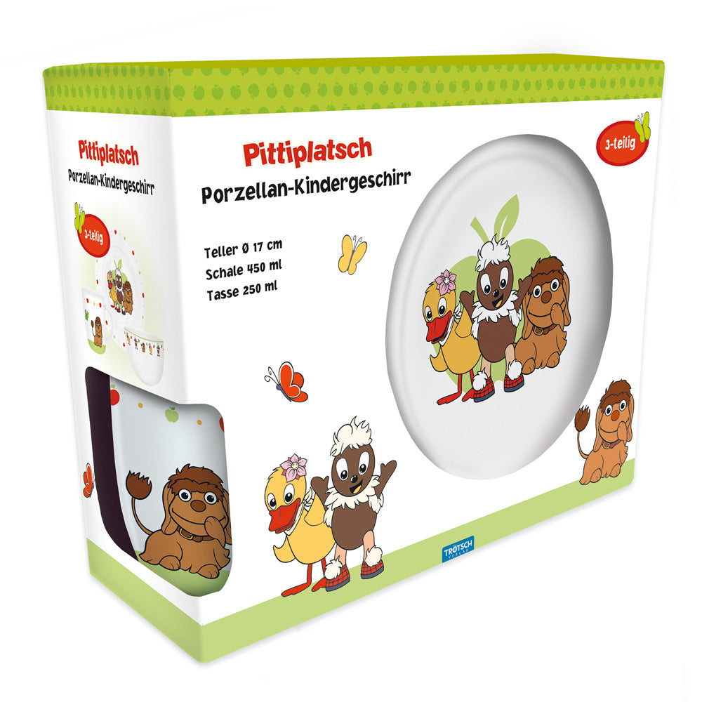 3tlg-Geschirrset-Pittiplatsch