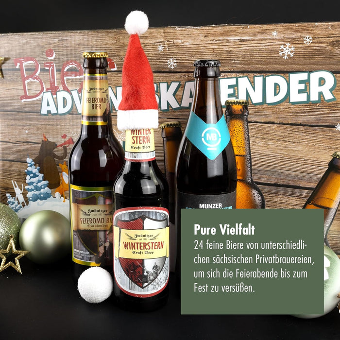 Köstlicher Bier-Adventskalender 2025 mit 24x sächsischen Spitzenbieren
