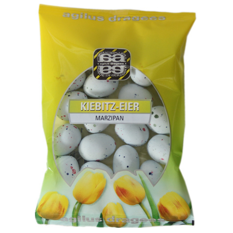 Oster-Kiebitz-Eier mit Marzipan-Amaretto mit französischer Zuckerdecke (21 %) als Knusperhülle, 125 g (ähnlich Bodeta)