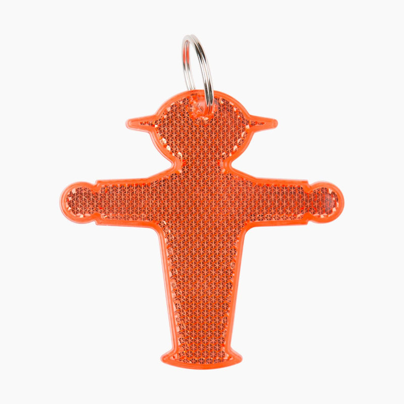 Ampelmann Reflektor im roten Ampelmännchen-Steher 7 cm groß mit 10 cm Band zur Befestigung