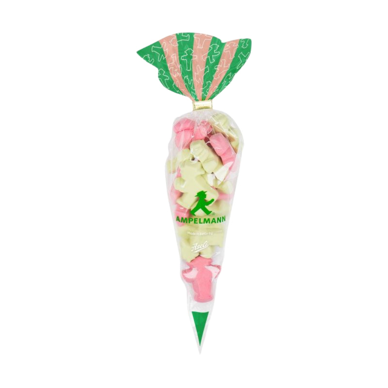 Ampelmann-Marshmallows Schaumzucker in nostalgischen Spitztüte zum Naschen oder für heiße Schoki, Lagerfeuer, 90g