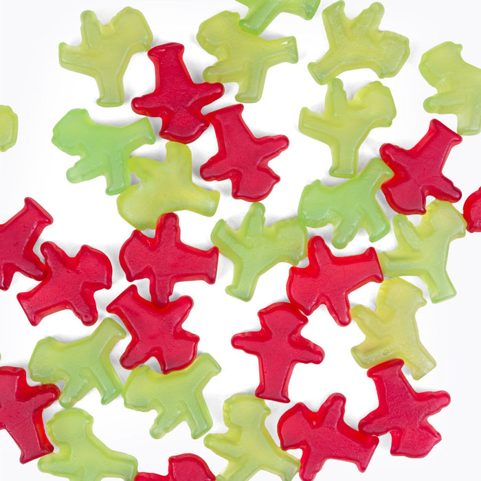 Vegane & Glutenfreie Fruchtgummis Gummibärchen Kirsche- & Waldmeister rot-grün in Ampelmännchen-Figuren, 160 g
