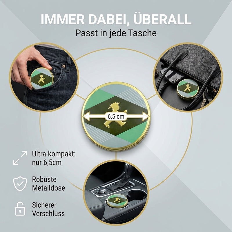 Pfefferminz-Pastillen in schöner Metalldose mit Goldprägung Ampelmann, 30g