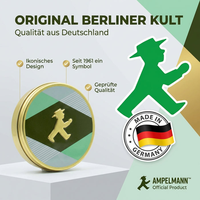 Pfefferminz-Pastillen in schöner Metalldose mit Goldprägung Ampelmann, 30g