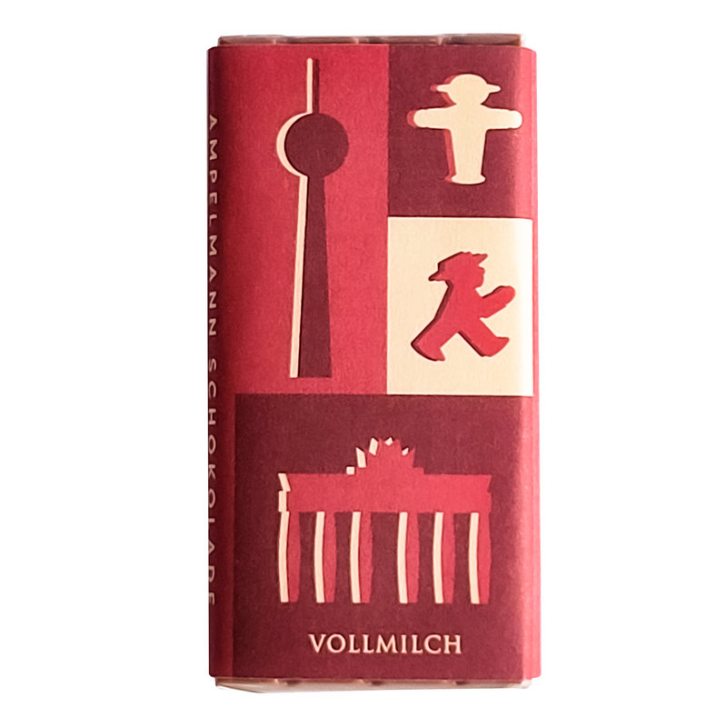 Cremige Vollmilch mit 33% Kakao im Ampelmann-Look