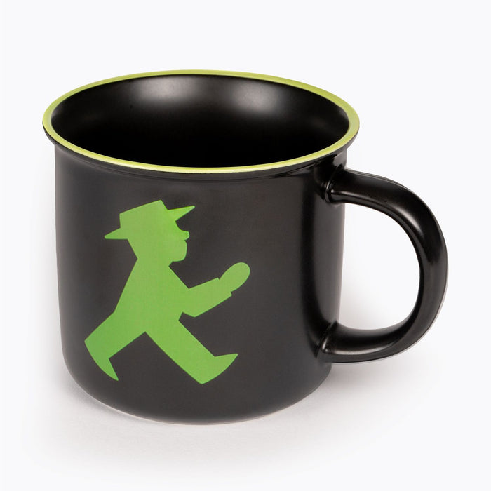 Schwarzer Ampelmann-Henkeltasse Spülmaschinen- & Mikrowellen geeignet -0,3l- Keramik mit edlen Ampelmann-Aufdruck