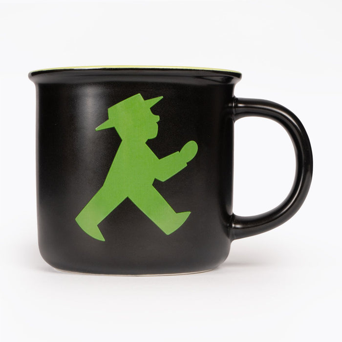 Schwarzer Ampelmann-Henkeltasse Spülmaschinen- & Mikrowellen geeignet -0,3l- Keramik mit edlen Ampelmann-Aufdruck