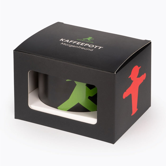Schwarzer Ampelmann-Henkeltasse Spülmaschinen- & Mikrowellen geeignet -0,3l- Keramik mit edlen Ampelmann-Aufdruck