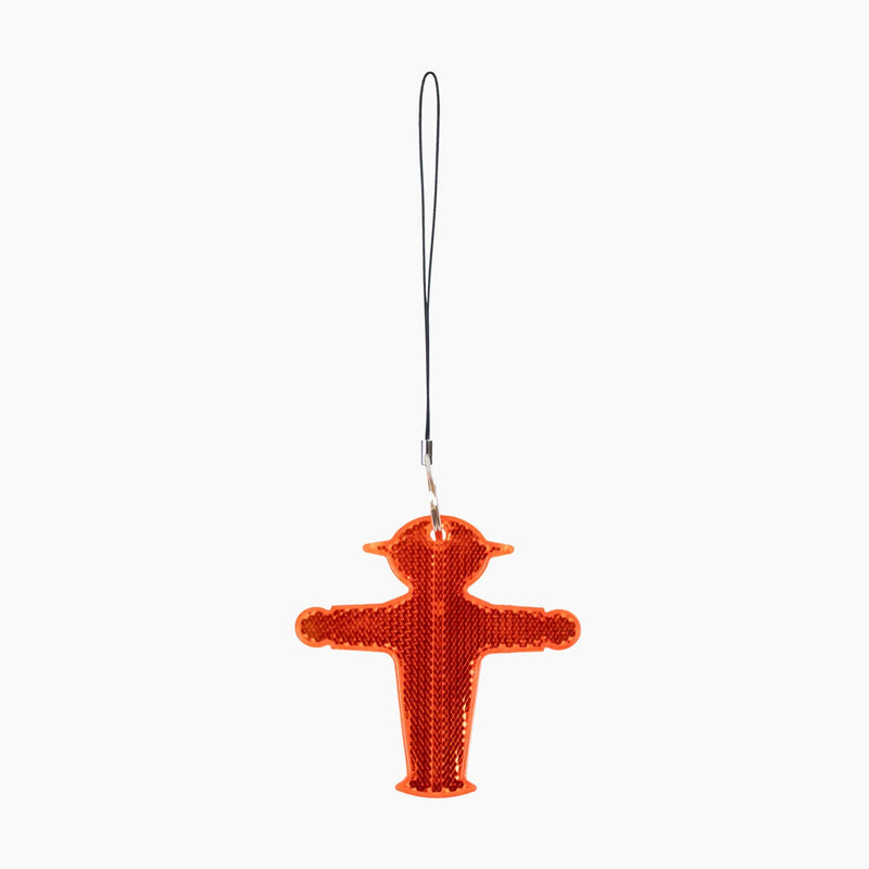 Ampelmann Reflektor im roten Ampelmännchen-Steher 7 cm groß mit 10 cm Band zur Befestigung