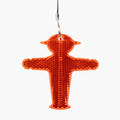Ampelmann Reflektor im roten Ampelmännchen-Steher 7 cm groß mit 10 cm Band zur Befestigung