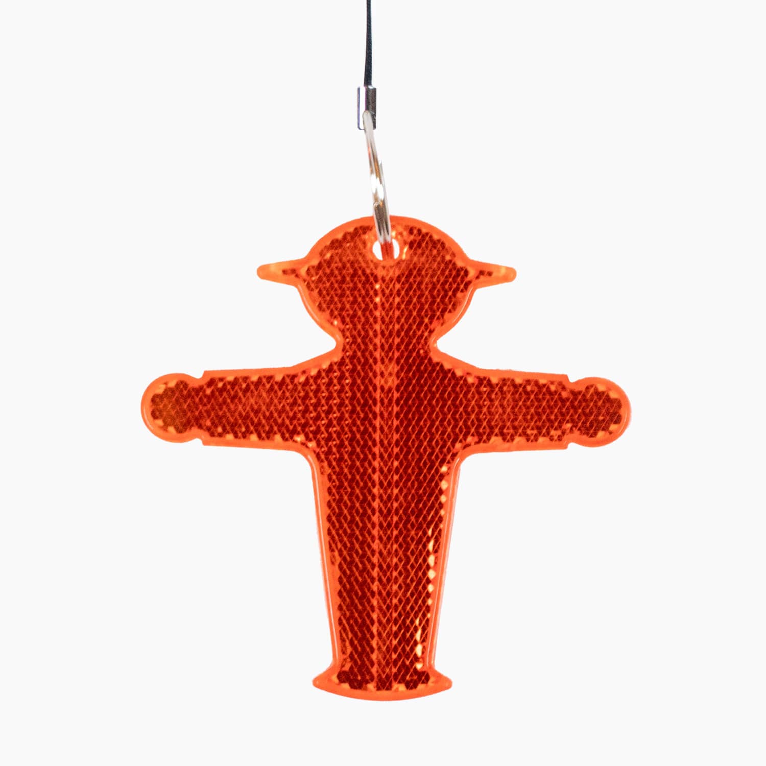 Ampelmann Reflektor im roten Ampelmännchen-Steher 7 cm groß mit 10 cm Band zur Befestigung