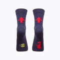 Dunkelblaue Ampelmann-Kindersocken - mit flacher Fußspitzennaht und breiten Bund - Bio-Baumwolle