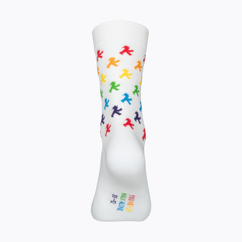Weiße Socken mit Regenbogen-Ampelmann - mit hautfreundlicher Bio-Baumwolle - Unisex