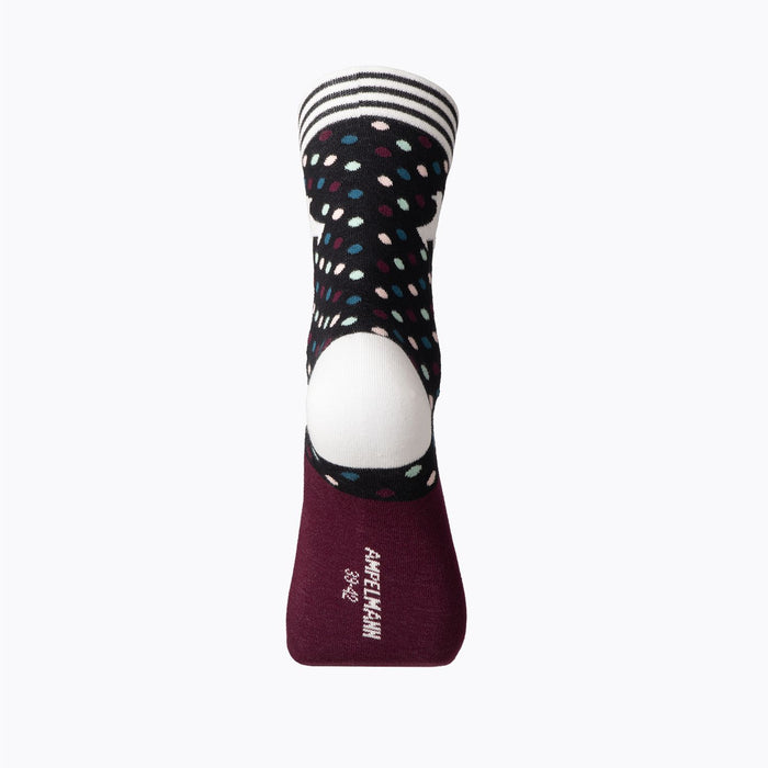 Violett-bunte Socken von Ampelmann - mit hautfreundlicher Bio-Baumwolle & super Tragekomfort
