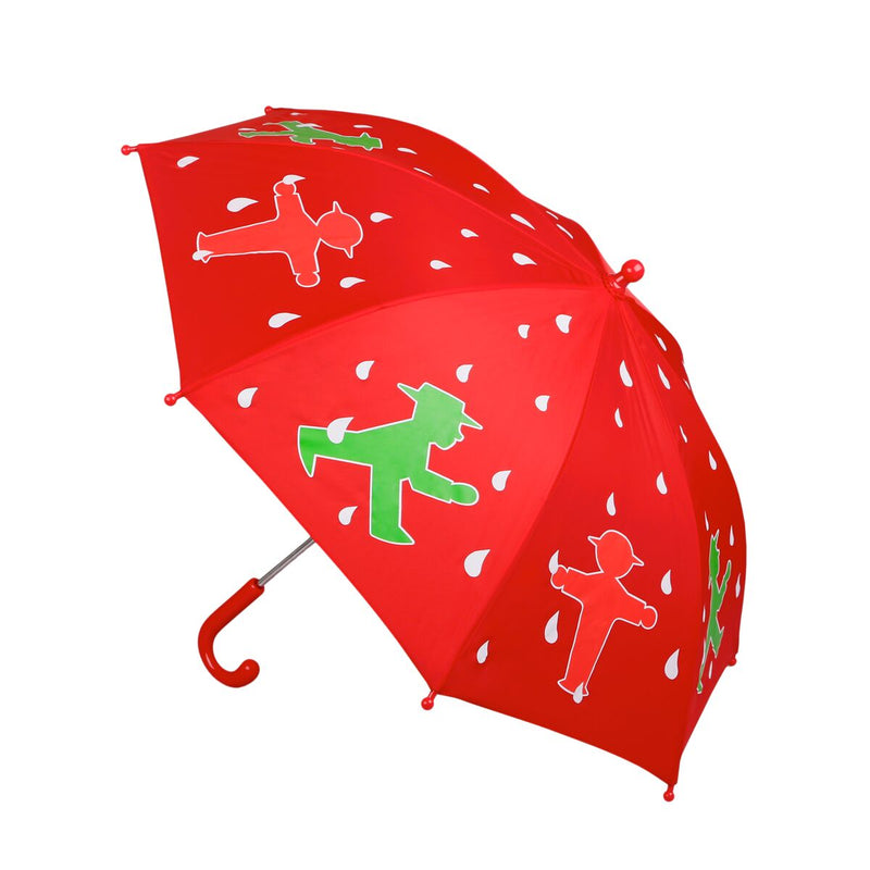Knallig-roter Kinder-Regenschirm “Ampelmann” - Stocklänge 59cm
