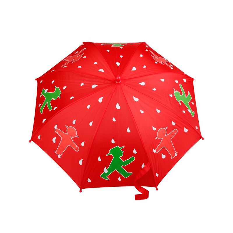 Knallig-roter Kinder-Regenschirm “Ampelmann” - Stocklänge 59cm