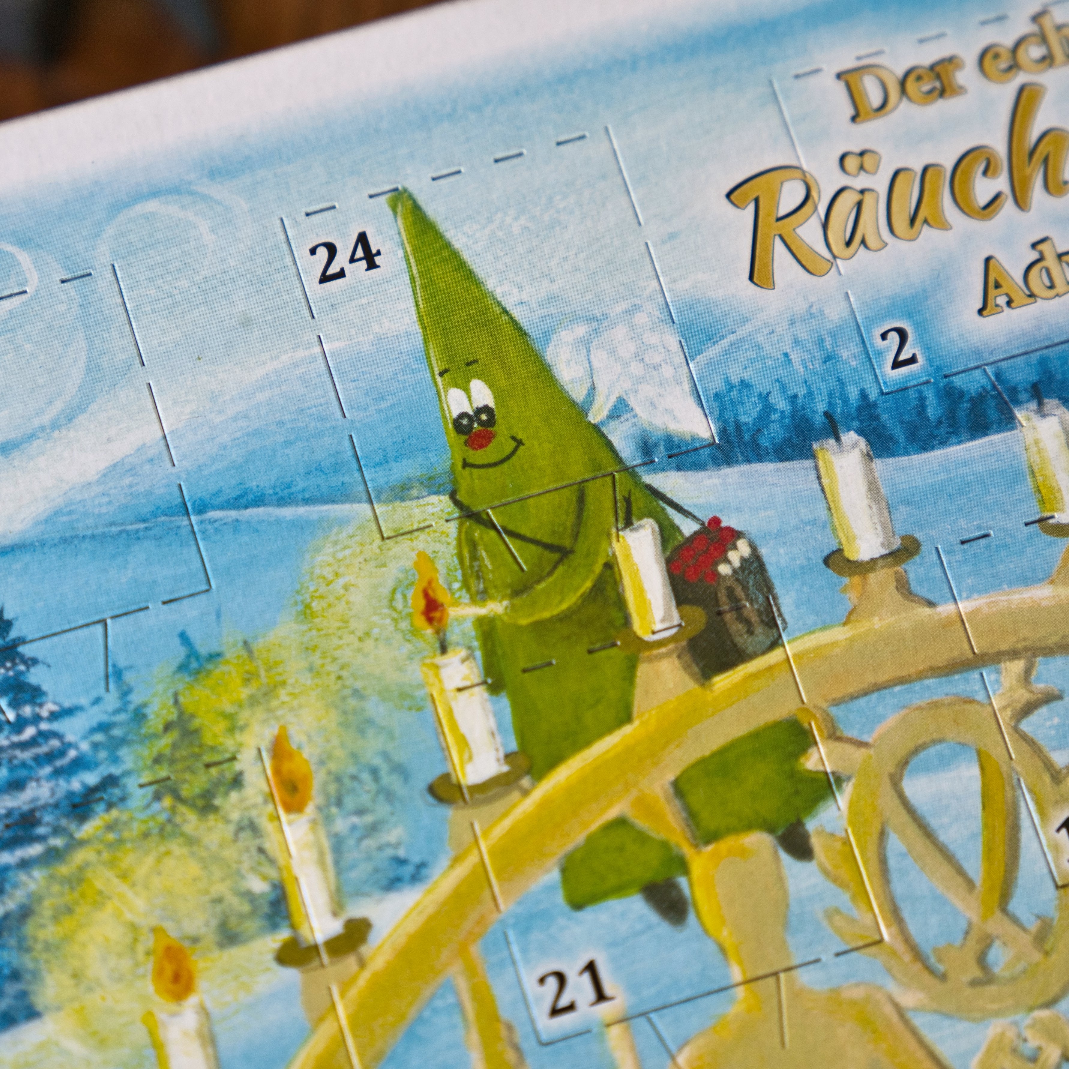 Original Crottendorfer Räucherkerzen Adventskalender 2026 – Querformat mit 24 Düften, 24 Stück.