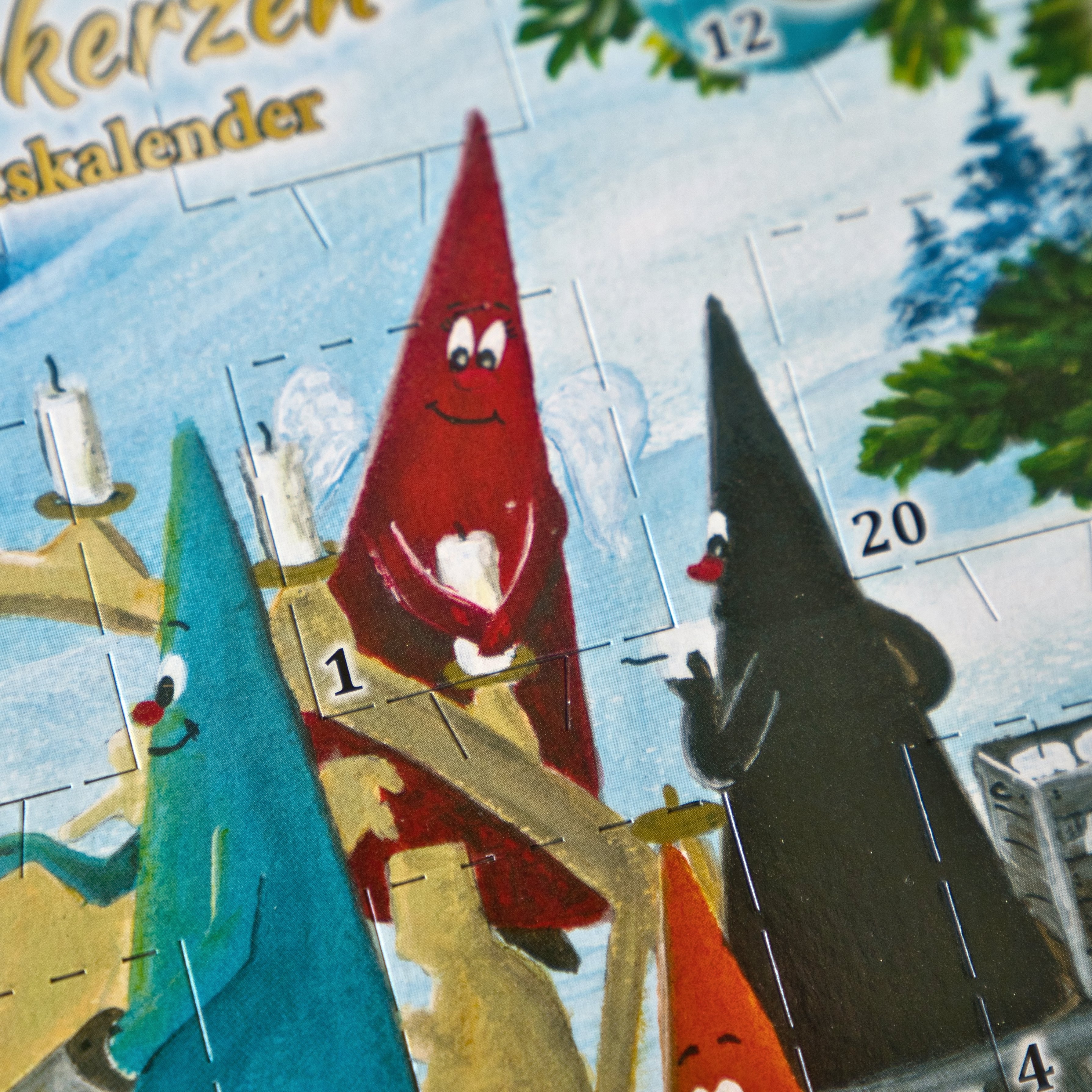 Original Crottendorfer Räucherkerzen Adventskalender 2026 – Querformat mit 24 Düften, 24 Stück.