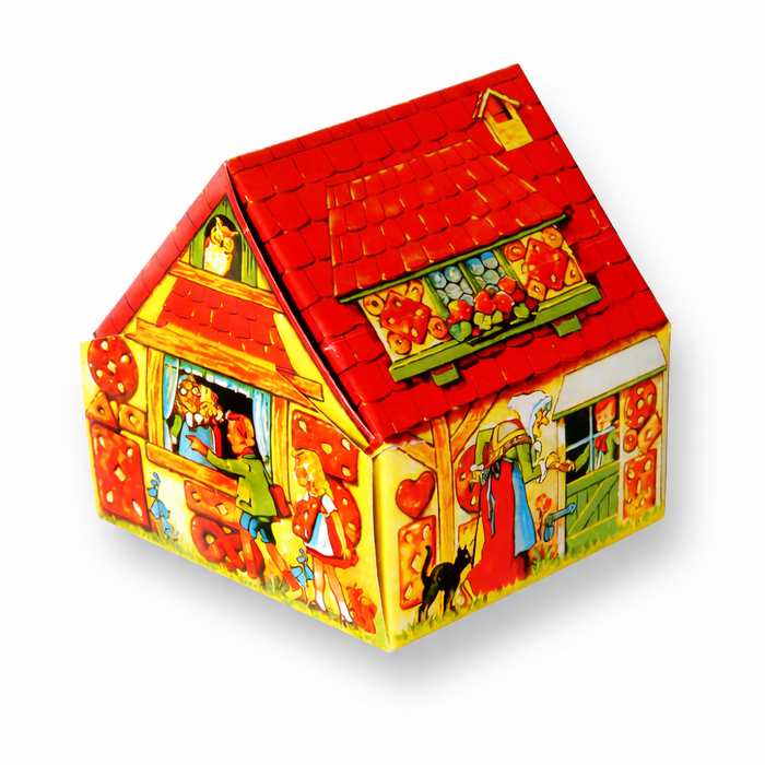 Pfefferkuchen Haus mit 3 Pulsnitzer Lebkuchen Herzchen - festliches Weihnachtsgebäck, 100g