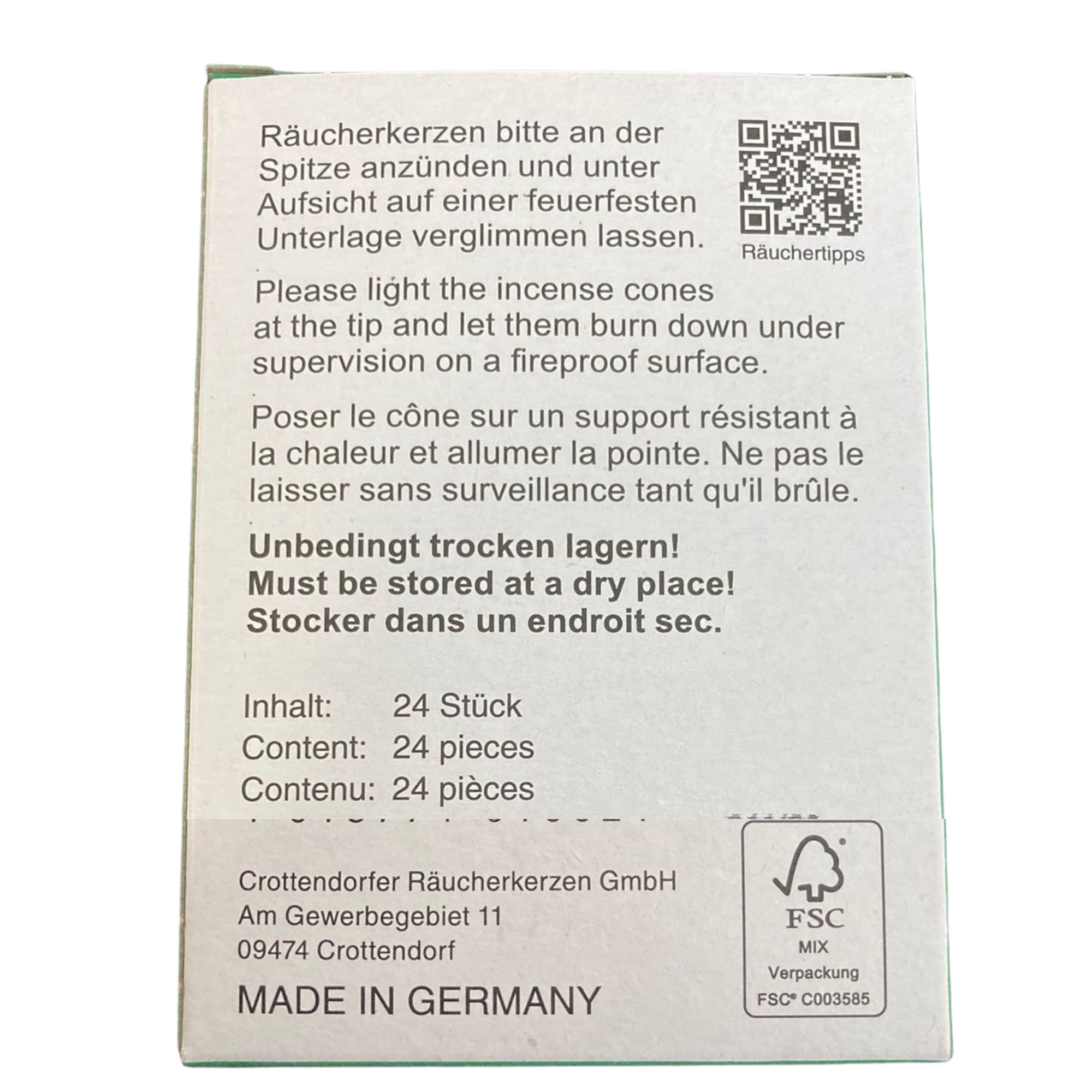 Crottendorfer Räucherkerzen Tannenduft, 24 Stück
