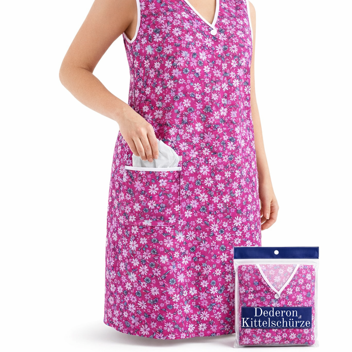 Dederon Kittel-Schürze in rosa - locker-leichter Schnitt - tolles Muster und leuchtende Farben