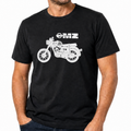 Schwarzes T-Shirt mit MZ TS 150 Modell aus 100% Baumwolle - klassischer Schnitt