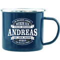 Emaille Becher / Tasse Andreas "Ich wurde vieles genannt"