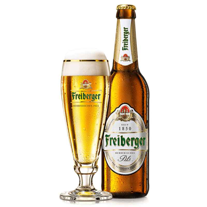 Freiberger Pils 0,33L Mehrweg Flasche.