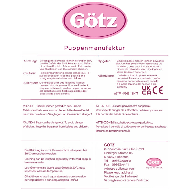 Sandmann-Puppe groß 39cm (Götz) in schöner Geschenkpackung