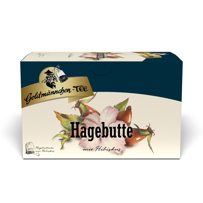 Goldmännchen Tee Hagebutte mit Hibiskus – Früchtetee, 20 einzelne Teebeutel