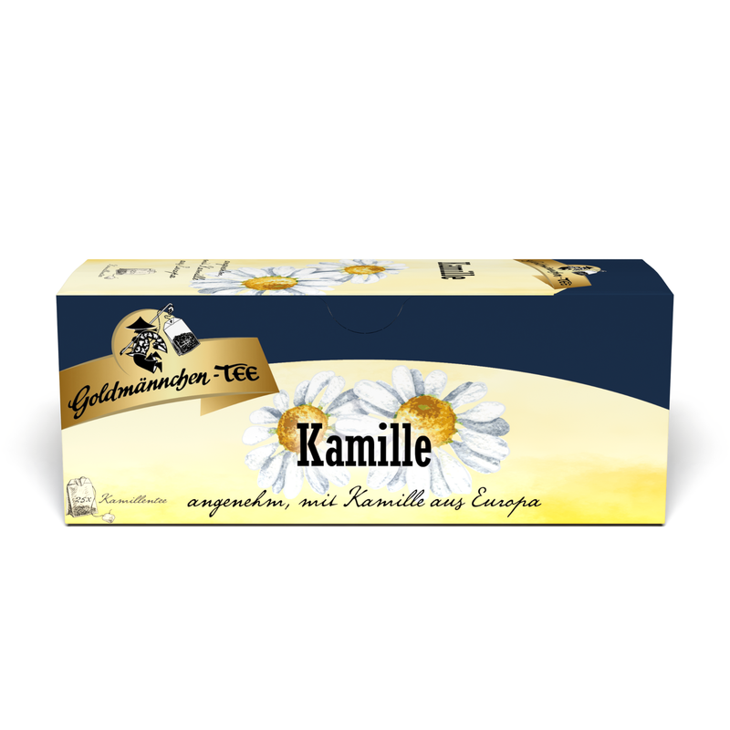 Goldmännchen Tee Kamille aus Europa – angenehm milder Kamillentee, 25 Teebeutel