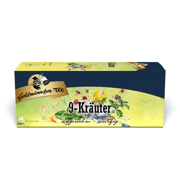 Goldmännchen Tee 9-Kräuter mit Echinacea – Kräutertee, 20 Teebeutel - angenehm würzig