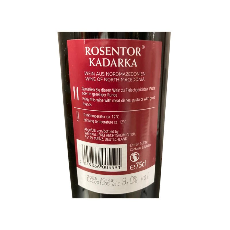 Rotwein Rosentor Kadarka 750 ml ( Nordmazedonien Balkanregionen)