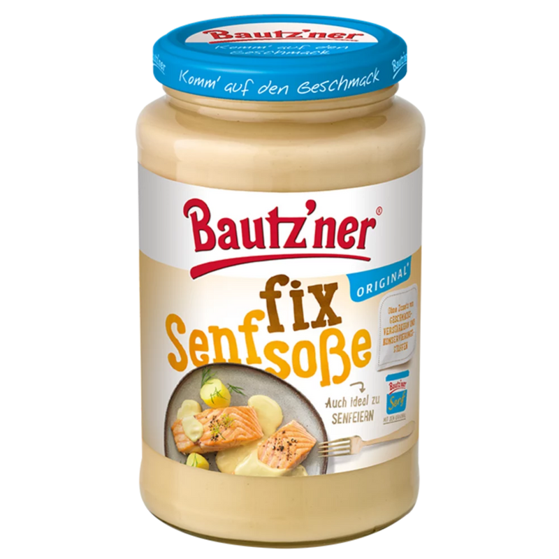 Bautzner Fix Senfsoße 400 ml – cremige Senfsoße mit Zwiebeln & Eigelb ohne Geschmacksverstärker