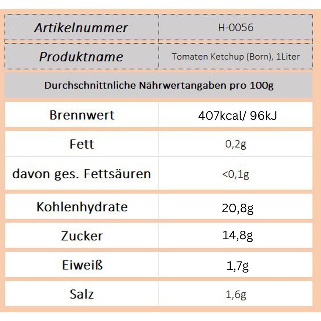 Tomaten Ketchup (Born), 1Liter.