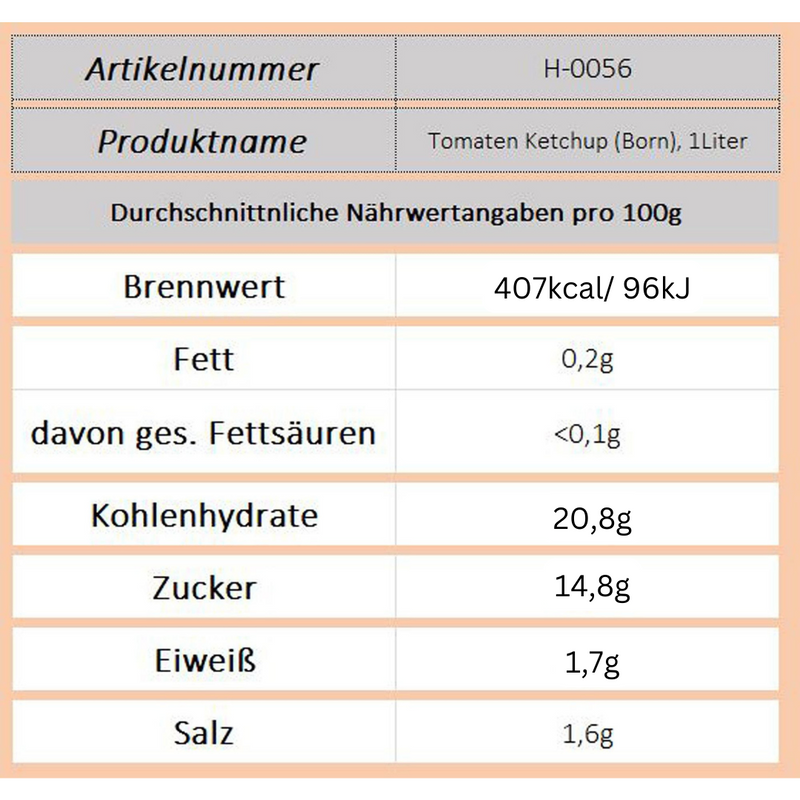 Tomaten Ketchup (Born), 1Liter.