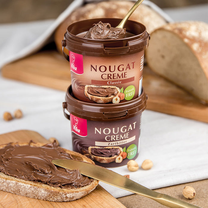 Viba Nougat Creme Classic – Palmölfrei mit extra Haselnuss-Power, 375 g