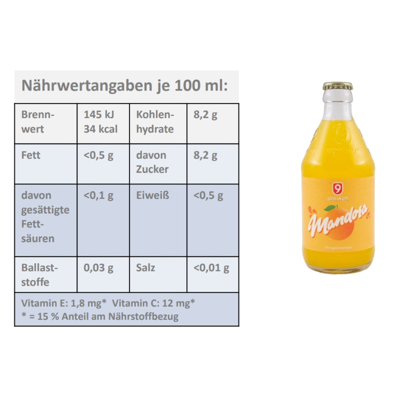 Neunspringer Mandora 0,33l – Die vitaminreiche Orangenlimonade