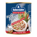 Halberstädter Weiße Bohnen Eintopf/Suppe 800 g Dose – mit Fleischbrühe im Kessel gekocht, mit Halberstädter Würstchenstücken, Gemüse & Kartoffeln
