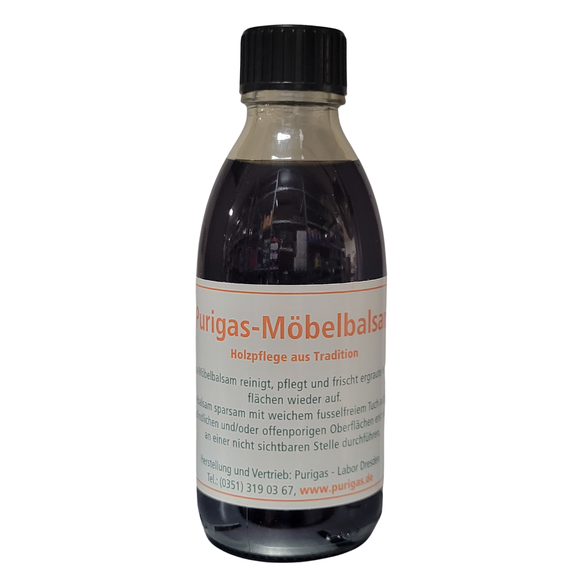 Purigas Möbelbalsam dunkel - Strahlkraft & hochwertige Pflege für dunkle Holzarten, 100ml