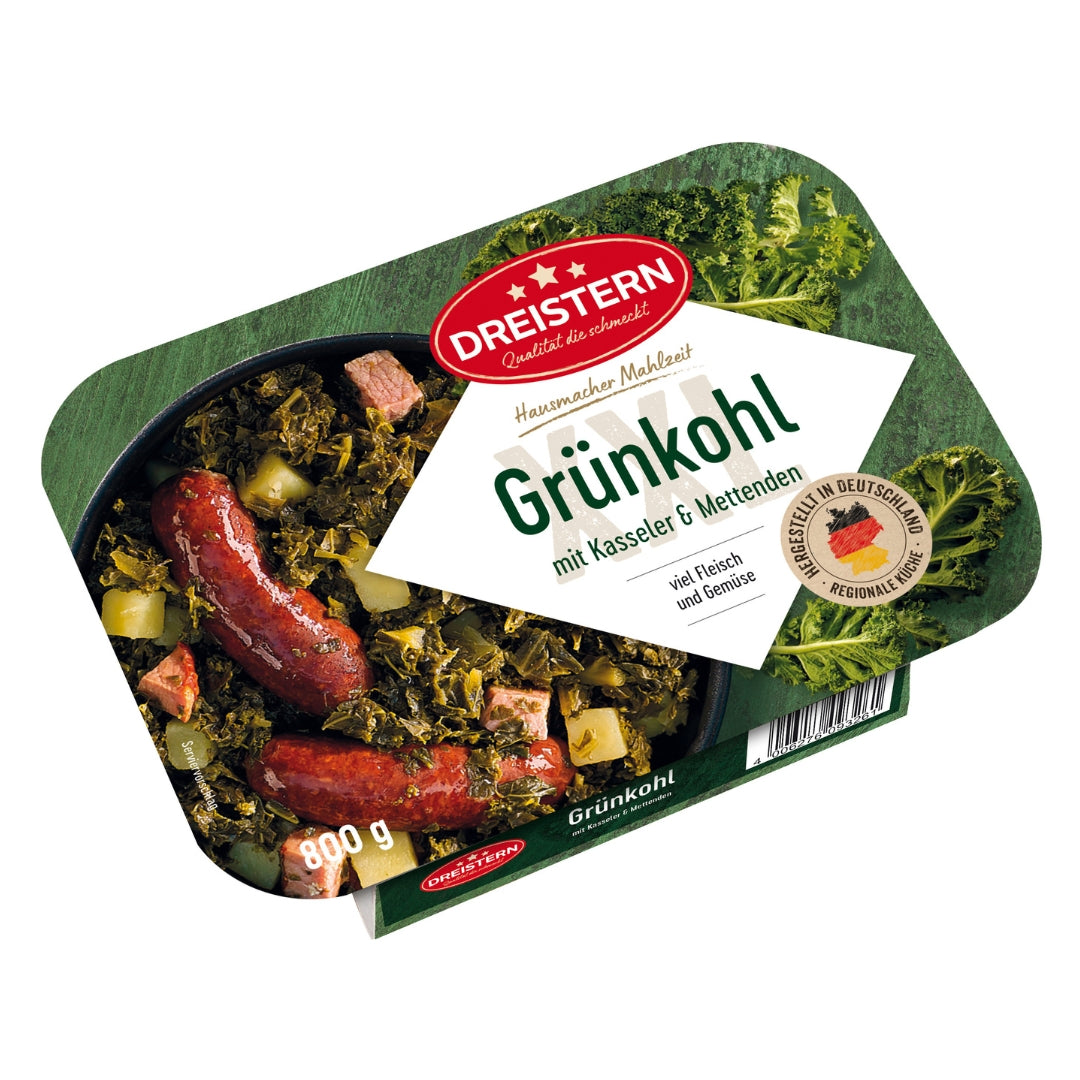 Dreistern Grünkohl mit herzhaften Kassler & 4 Mettenden