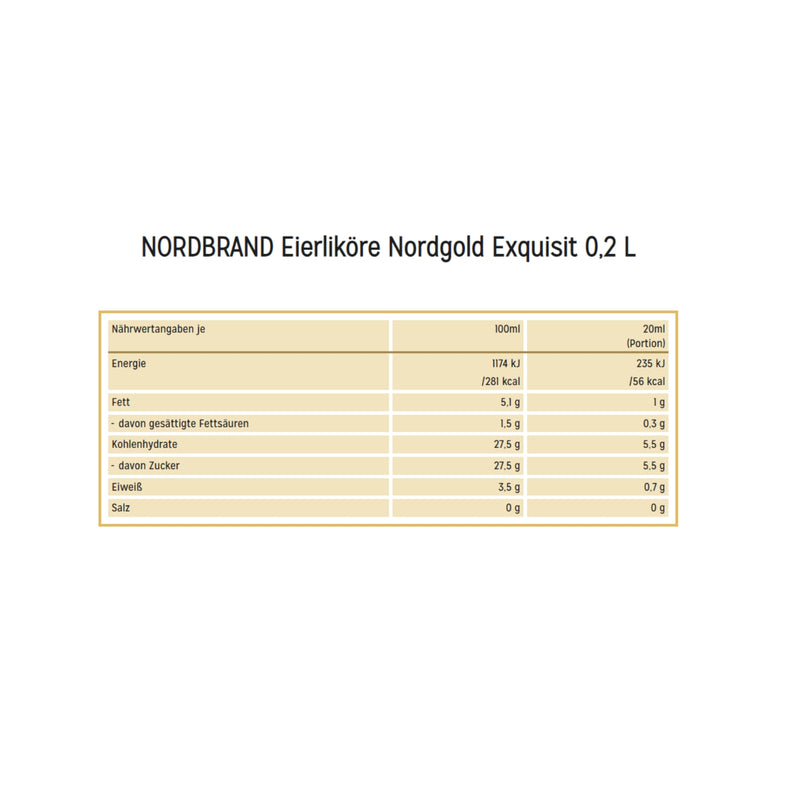 Nordgold Exquisit Eierlikör, 0,2 l