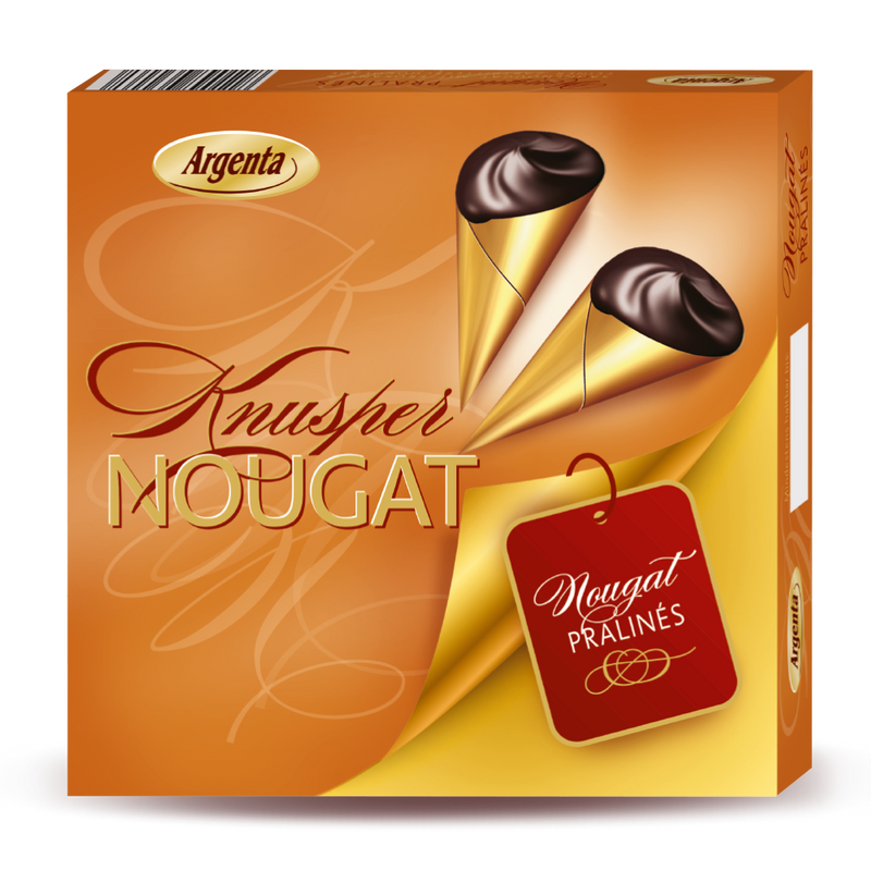 Argenta Knusper-Nougattüten – Sahne-Nougat mit Krokant & Zartbitter-Häubchen, 100 g